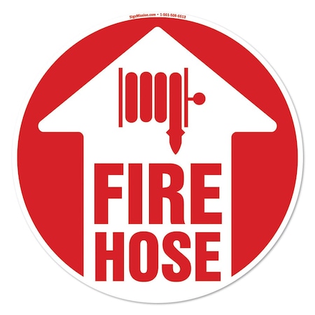 Signmission Fire Hose 16in Non-Slip Floor Marker, 16" x 16", FD-C-16-99935 FD-C-16-99935
